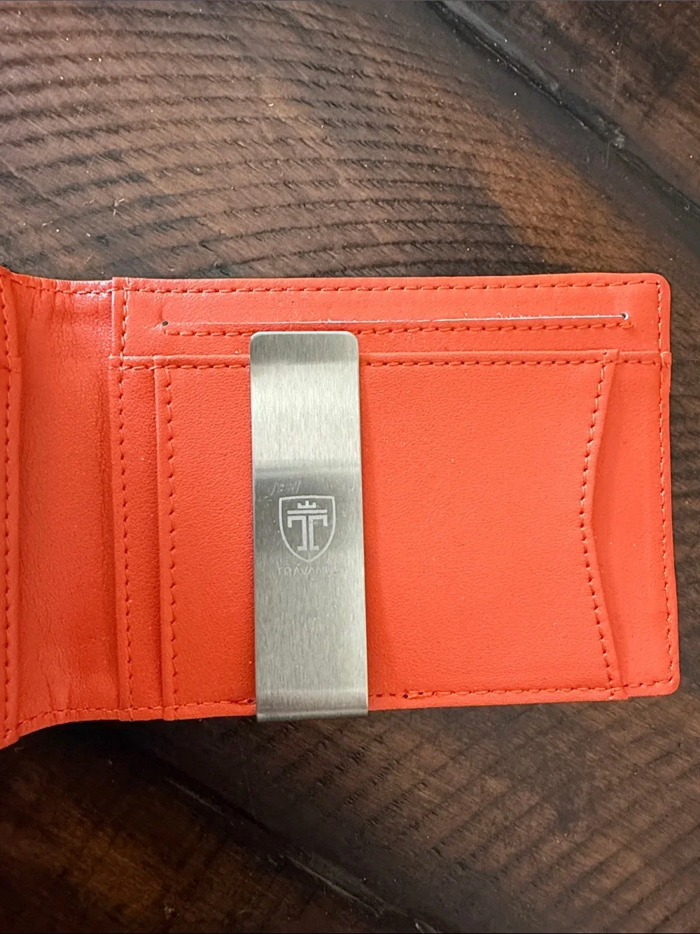 Trivando Carbon Fiber Black & Orange Bi-Fold Wallet